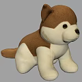 Plush Brown And White Puppy Decorative Ornament Set For Home Decor