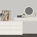 Makeup Table Makeup Stool Combination Cream Dressing Table 3d model