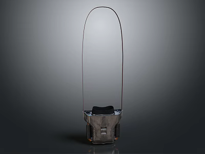 3D Model Decorative Item Featuring Arched Top Square Base Dark Metallic Finish 3d model