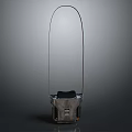 3D Model Decorative Item Featuring Arched Top Square Base Dark Metallic Finish