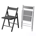 Modern Black And White Folding Chairs With Metal Frame And Padded Seats