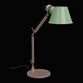Light Green Desk Lamp With Adjustable Metal Arm And Stable Base Design