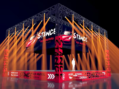 Stance Car Stage Display With Dynamic Lighting And Performance Brand Design 3d model