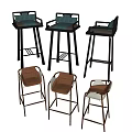 Modern Stylish Bar Stools With Metal Frames And Upholstered Seats In Various Colors