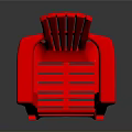 Red Modern Plastic Armchair with Simple Design Straight Legs Armrests and Backrest
