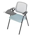 Modern Leisure Chair With Mesh Back Gray Cushion Armrest And Metal Frame
