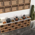 Background wall of tea table 3d model