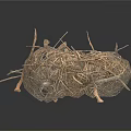 Handmade Natural Decorative Household Nest Crafted From Twigs And Dry Grass