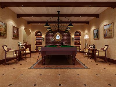 American billiard room 3d model