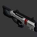 Futuristic Sci Fi Weapon With White Red Accents Black Frame And Tactical Grip