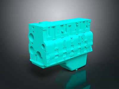 Turquoise Weapon Mechanical Component 3D Model Design With Detailed Structural Features 3d model