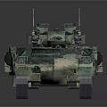 Detailed Modern Military Armored Tank With Camouflage Turret Tracks And Equipment