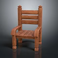 Classic Traditional Wooden Leisure Chair With Slatted Back Armrests And Square Legs