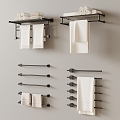 Bathroom hardware towel rack 3d model