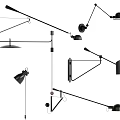 Modern Wall Lamps With Adjustable Arms And Black Finish For Home Decor