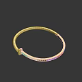 Gold Diamond Studded Bracelet With Simple Elegant Design And Shiny Metallic Finish