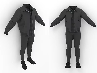 Men's Shirt Jacket Trousers Shoes Coat Clothing Clothes 3d model