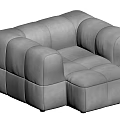 Light Gray Single Sofa With Modern Square Cushions And Soft Fabric Design 3d model