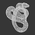 Cute Pink Donut Shaped Snake Covered With Colorful Sprinkles on Gray Background
