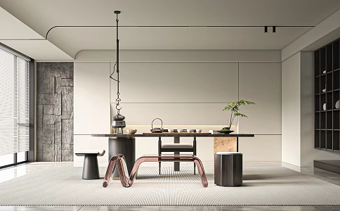 Modern Tea Room Tea Table 3d model