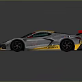 Chevrolet Corvette Race Car With Gray Yellow Livery And High Performance Features