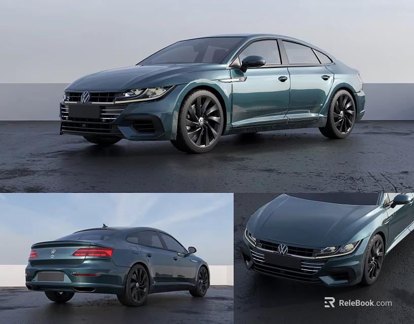 Volkswagen Car Showcased From Multiple Angles 3d model 
