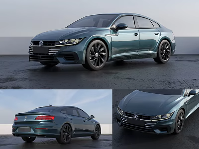 Volkswagen Car Showcased From Multiple Angles 3d model