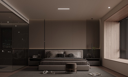 Dark Bedroom 3d model