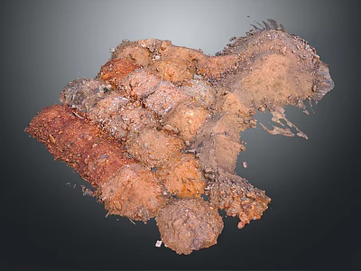 Natural Reddish Brown Rock Specimens With Rough Surface And Color Layers 3d model
