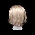 Game And Movie Character Blonde Wavy Hair Wig Model On Head Sculpture