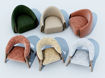 Modern Single Sofa Collection In Multiple Colors With Comfortable Upholstery And Stylish Design 3d model
