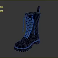 Sturdy Black Leather Lace Up Boots With Thick Sole For Practical Daily Life Use