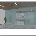 Modern Operating Room Interior With Blue Walls Surgical Table Lights And Medical Screens