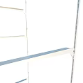 White Hanging Decorations With Arrow Shaped Elements And Reflection On Gray Background