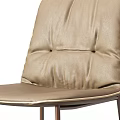 Modern Leather Upholstered Single Chair with Sleek Metal Legs and Brown Beige Color Options for Home Interior