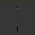Ancient Decorative Spear Weapon With Ornate Metal Head And Wooden Shaft