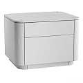 Modern Bedside Table with Two Drawers Light Color Simple Design 3d model