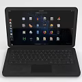 Modern Black Laptop With Screen Displaying App Icons Keyboard And Touchpad