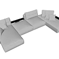 Modern Sectional Sofa With Modular Design Plush Cushions And Comfy Seating 3d model