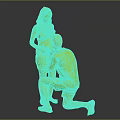 Couple Intimate Scene Man Kneeling To Touch Pregnant Womans Belly