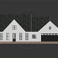 Single Family Detached House With Gray Roof White Exterior Garage And Porch