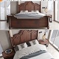 American Jesse Double Bed 3d model