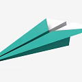 Teal Origami Paper Airplane With Simple Geometric Shape And Minimalist Design Style