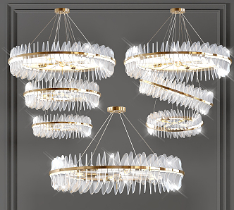 Light Luxury Crystal Chandelier 3d model