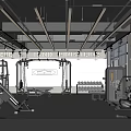 Modern Fitness Gym Interior With Treadmills Exercise Equipment And Motivational Quotes