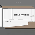 Modern Front Desk Bar 3d model