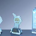 Modern trophy crystal white 3d model