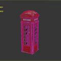 Vintage Red Telephone Booth With Classic Design And Retro Style Decorative Equipment