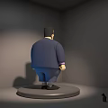 Frankenstein Inspired 3D Character Model Wearing Blue Suit And Purple Shirt Standing On Round Platform