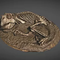 Prehistoric Dinosaur Skeleton Fossil Preserved In Rock Matrix With Complete Remains